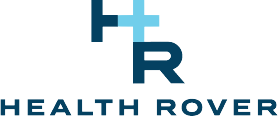 Health Rover Logo, depicted by an H and R, connected diagonally with the H in the top left corner, the R in the bottom right corner, and the bottom right corner of the H conecting to the R.